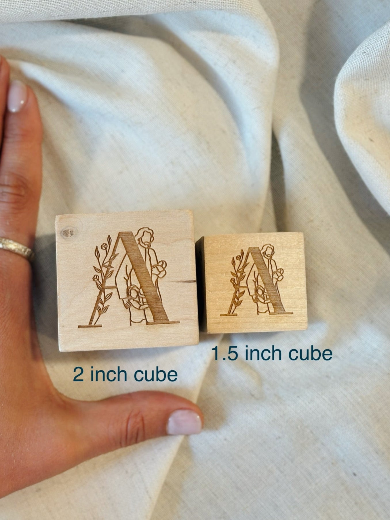 Set of 13, Wooden Biblical ABC Blocks & Scripture Flashcards