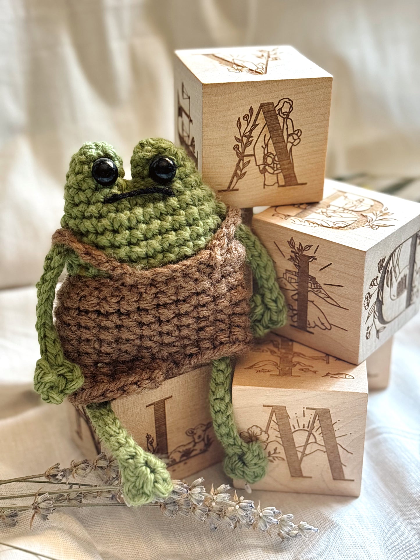 Set of 26, Wooden Biblical ABC Blocks  & Scripture Flashcards