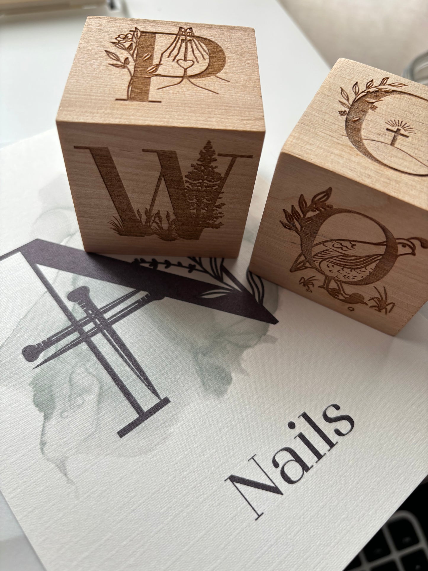 Set of 13, Wooden Biblical ABC Blocks  & Scripture Flashcards
